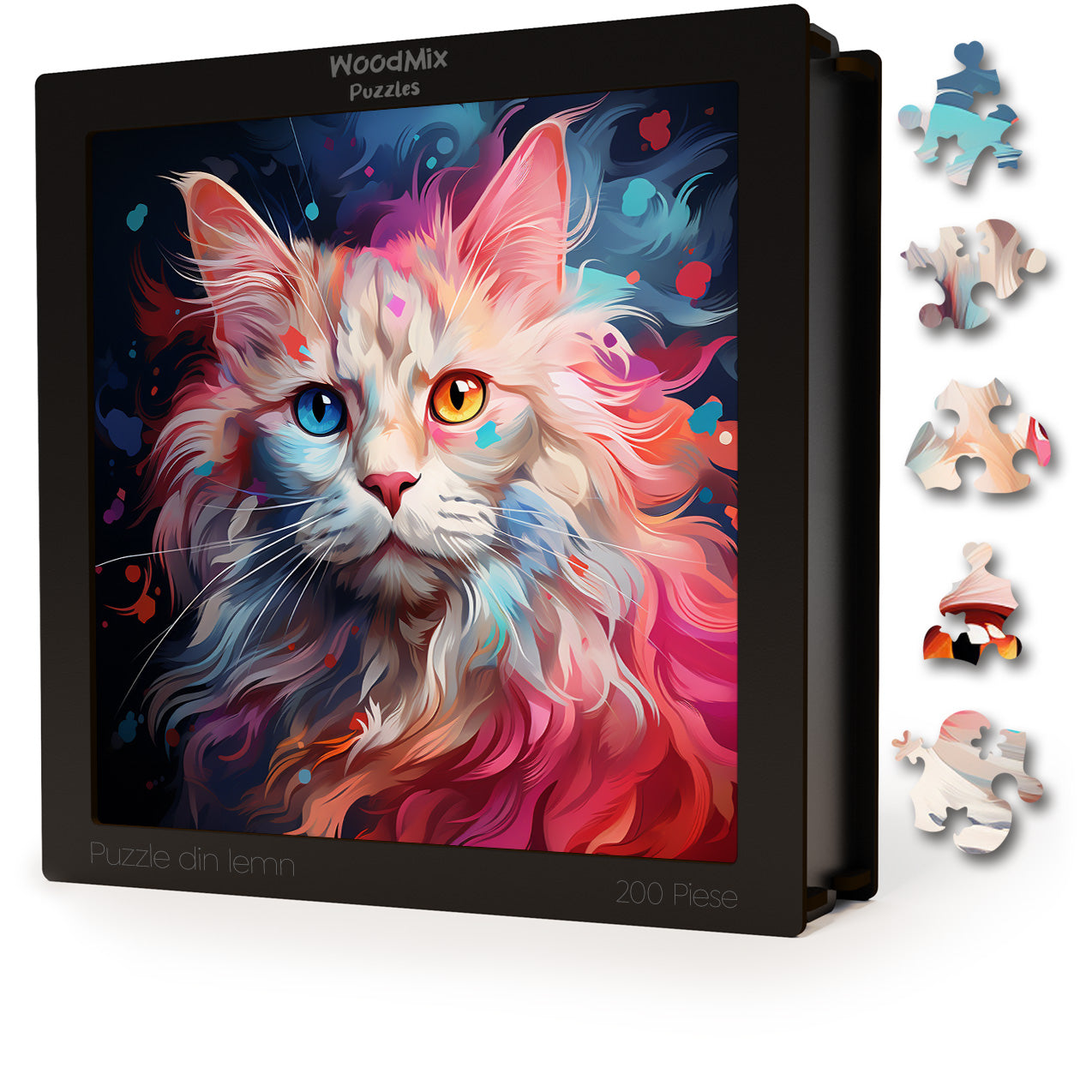 Puzzle cu Pisici - Turkish Angora 4 - 200 piese - 30 x 30 cm