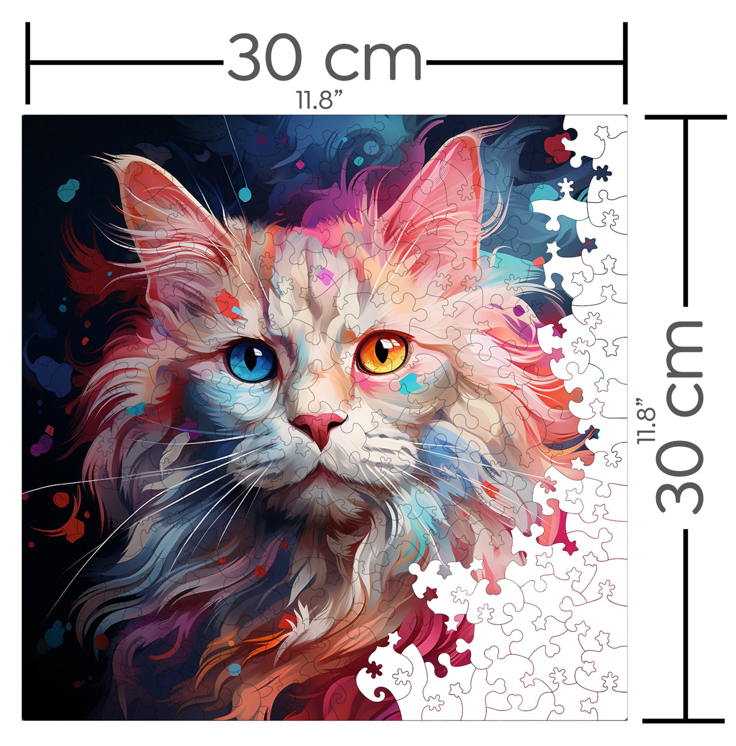 Puzzle cu Pisici - Turkish Angora 4 - 200 piese - 30 x 30 cm