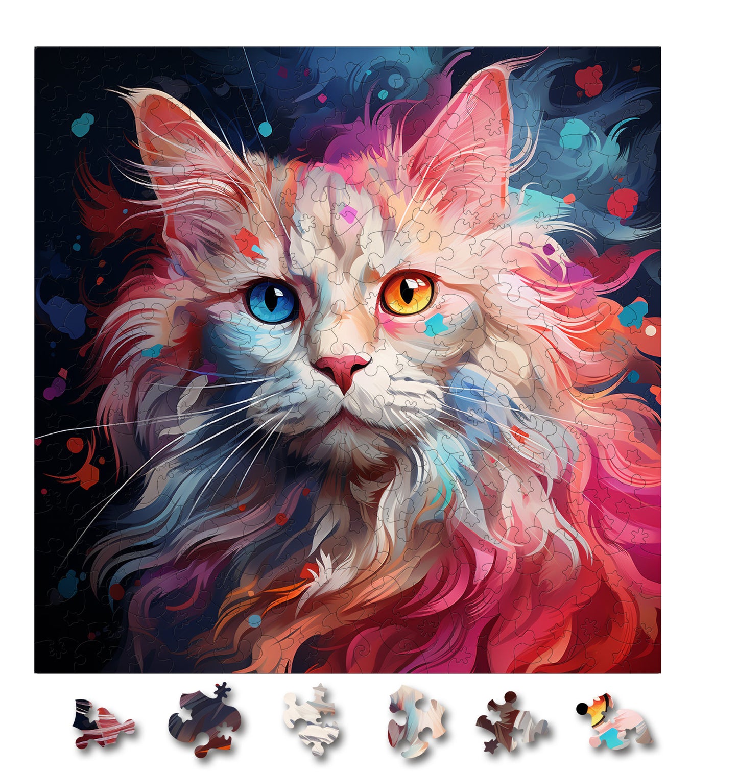 Puzzle cu Pisici - Turkish Angora 4 - 200 piese - 30 x 30 cm