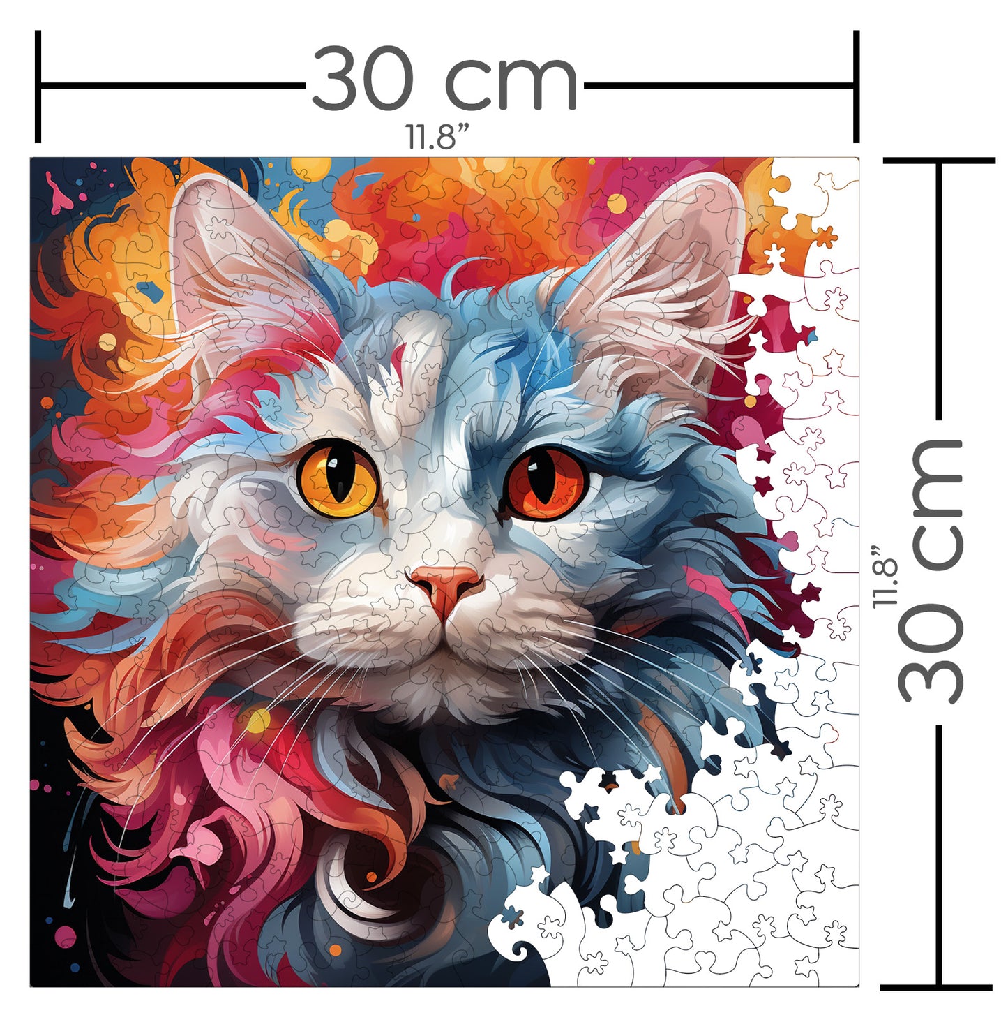 Puzzle cu Pisici - Turkish Angora 6 - 200 piese - 30 x 30 cm