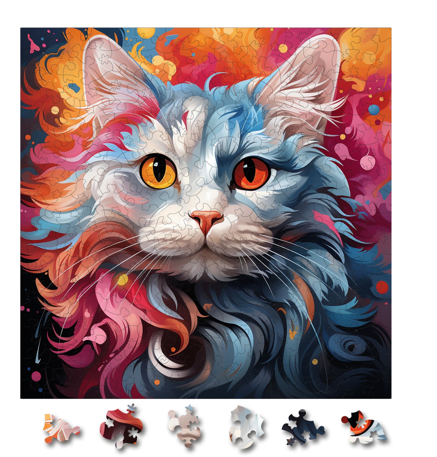 Puzzle cu Pisici - Turkish Angora 6 - 200 piese - 30 x 30 cm
