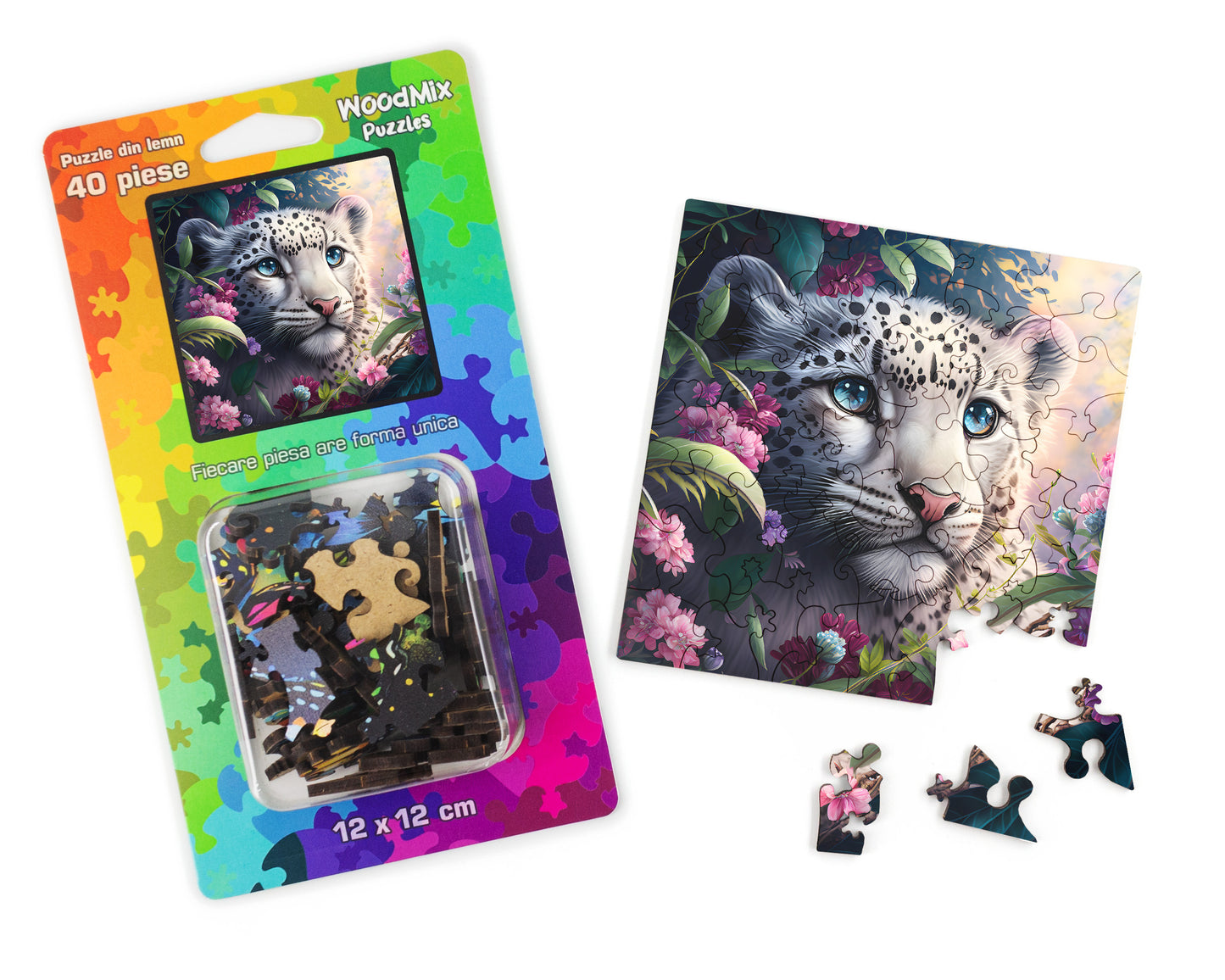 Puzzle cu Animale - Snow Leopard