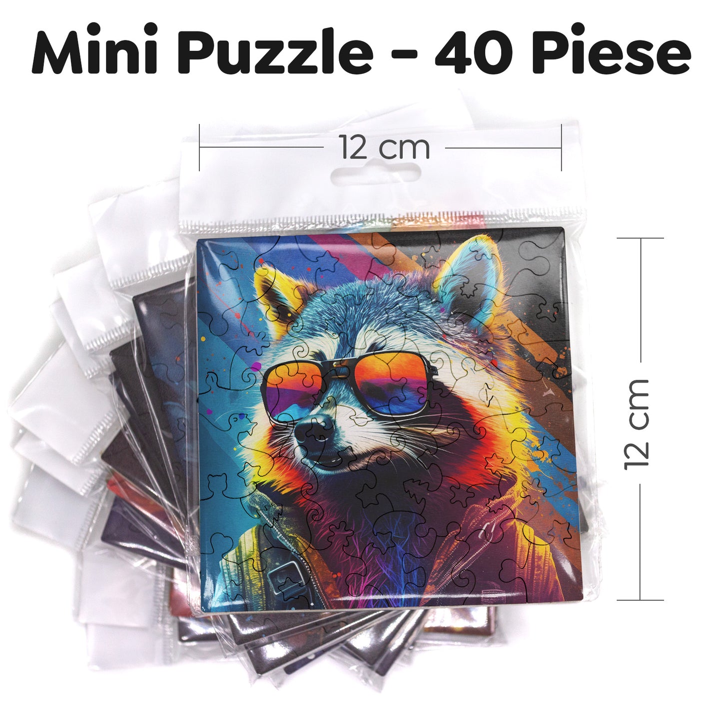 Puzzle cu Animale - Cool Raccoon