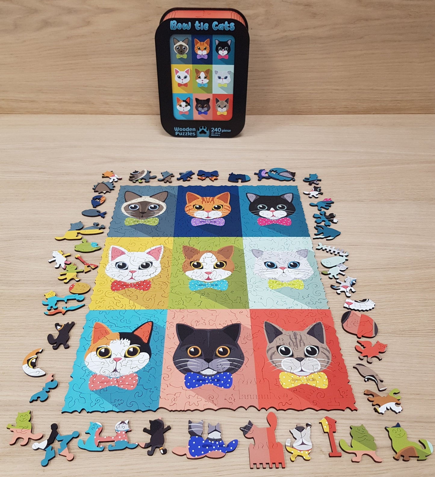 Bow tie Cats - Puzzle cu Pisici - 240 Piese