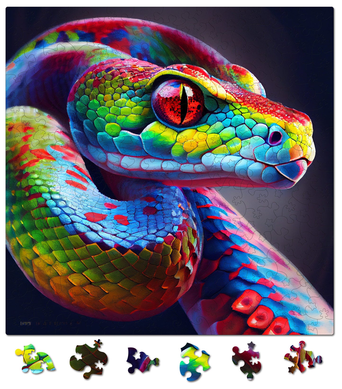 puzzle din lemn, sarpe, vipera, venin, colorat, reptila, reptile , colorat