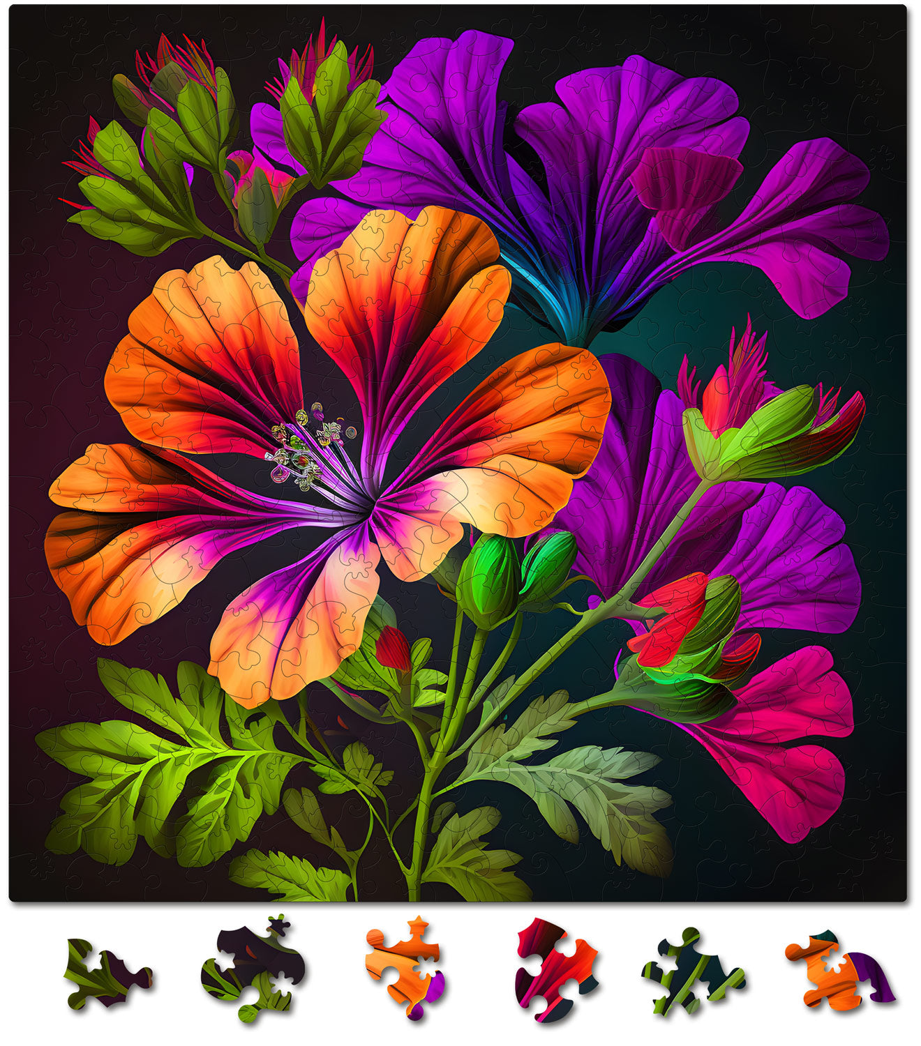 Puzzle cu Flori - Cranesbill - 200 piese - 30 x 30 cm