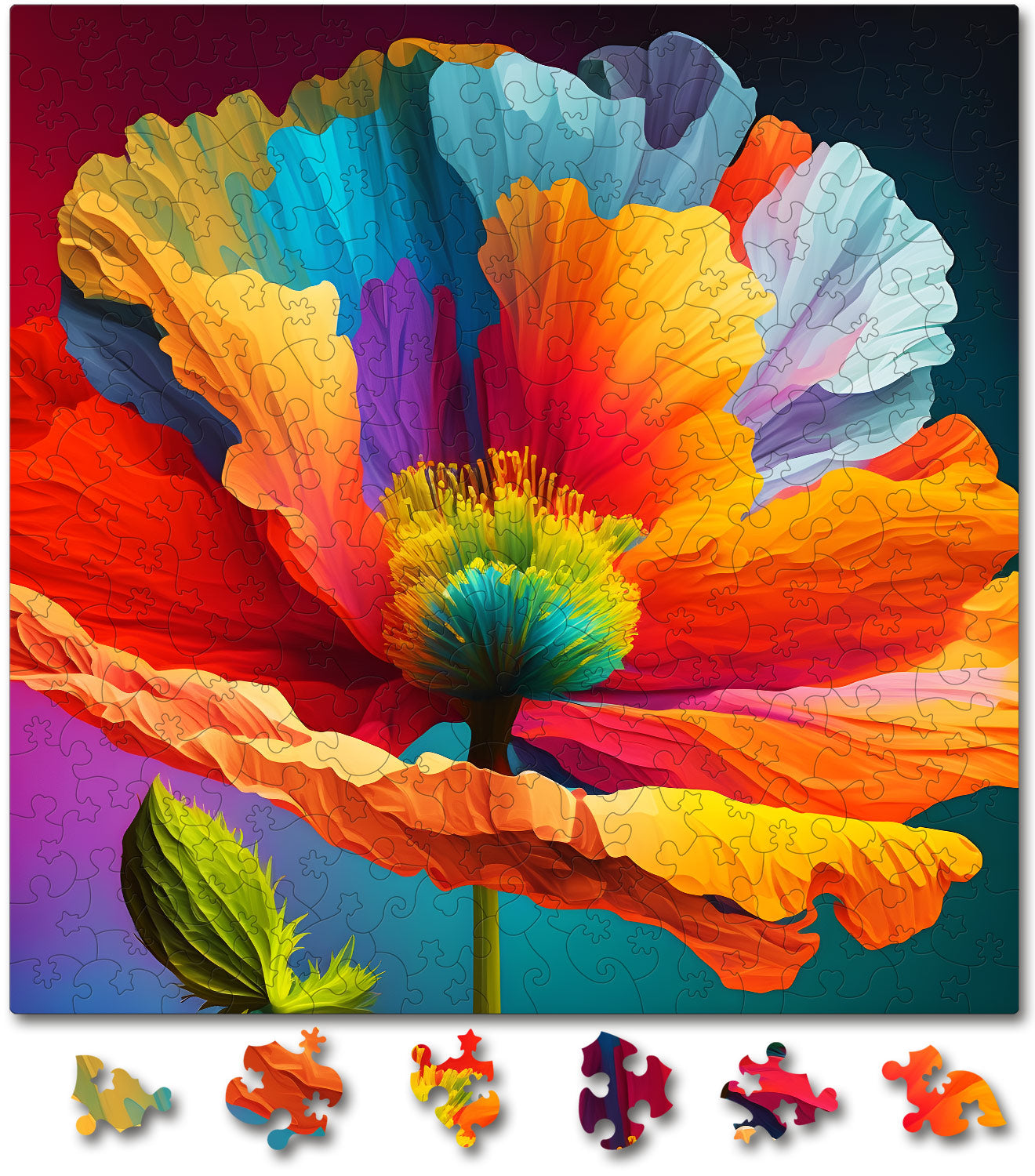 Puzzle cu Flori - Iceland Poppy - 200 piese - 30 x 30 cm