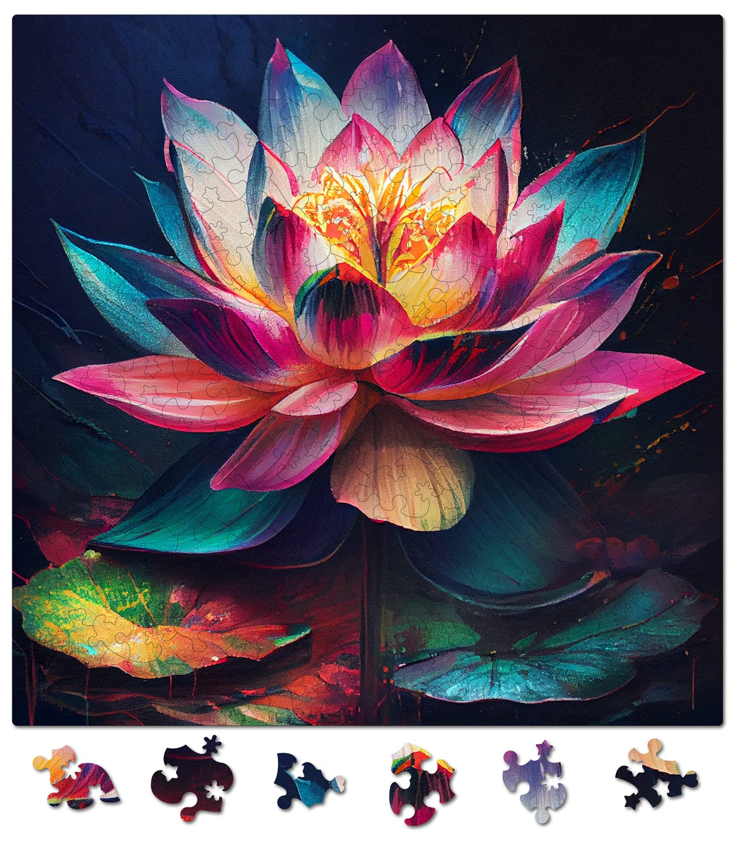 puzzle din lemn, nufar