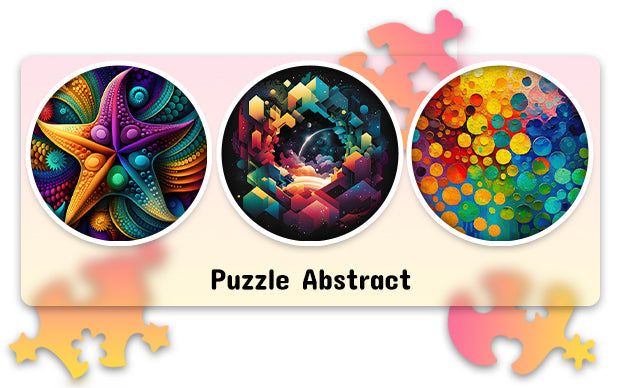 Colectia de puzzle din lemn cu tematica abstract