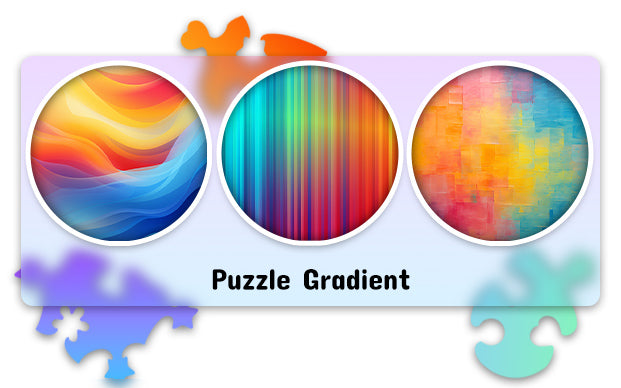 puzzle din lemn colorat, gradient