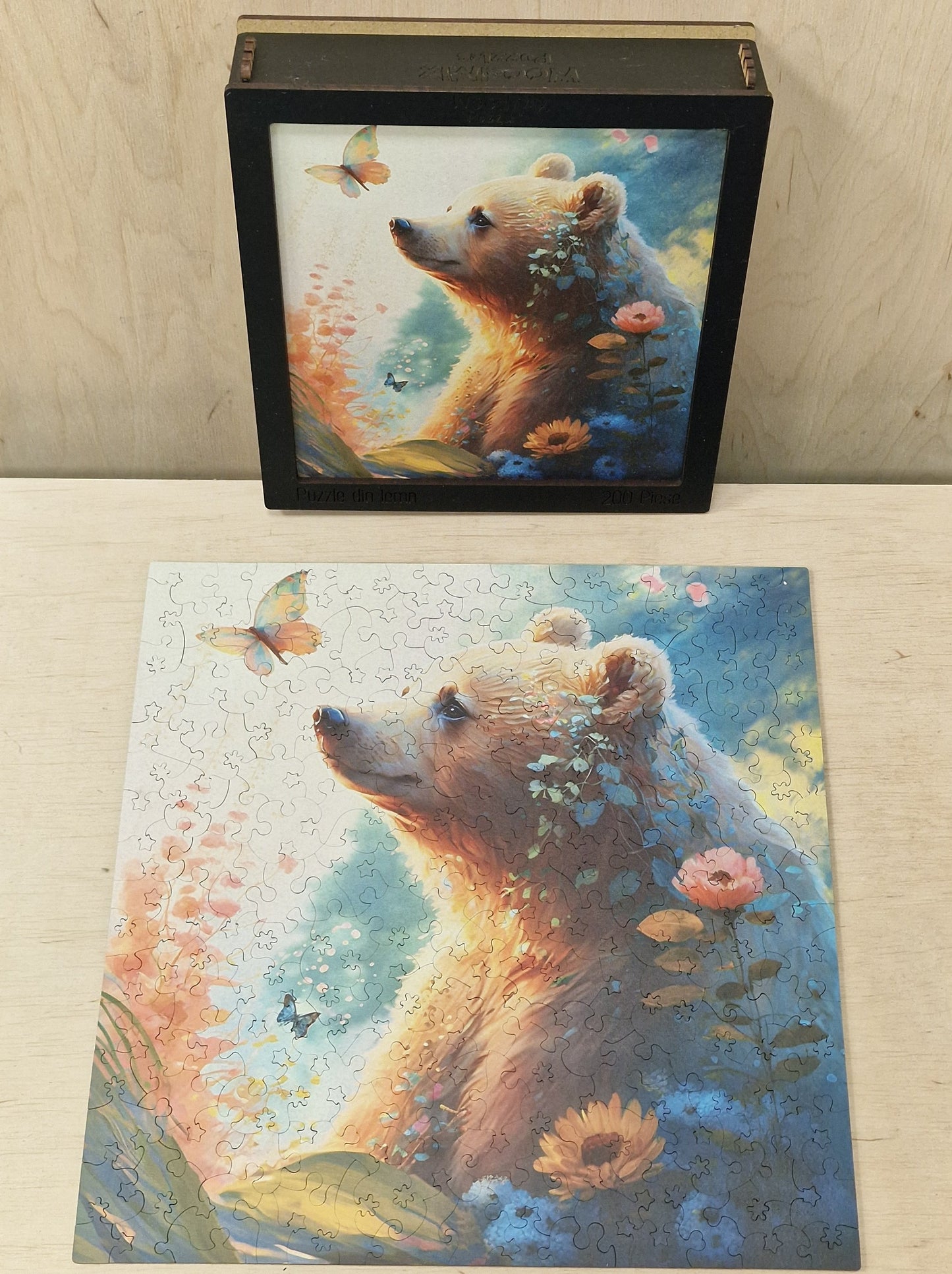 puzzle urs, gentle bear, puzzle din lemn, 200 piese