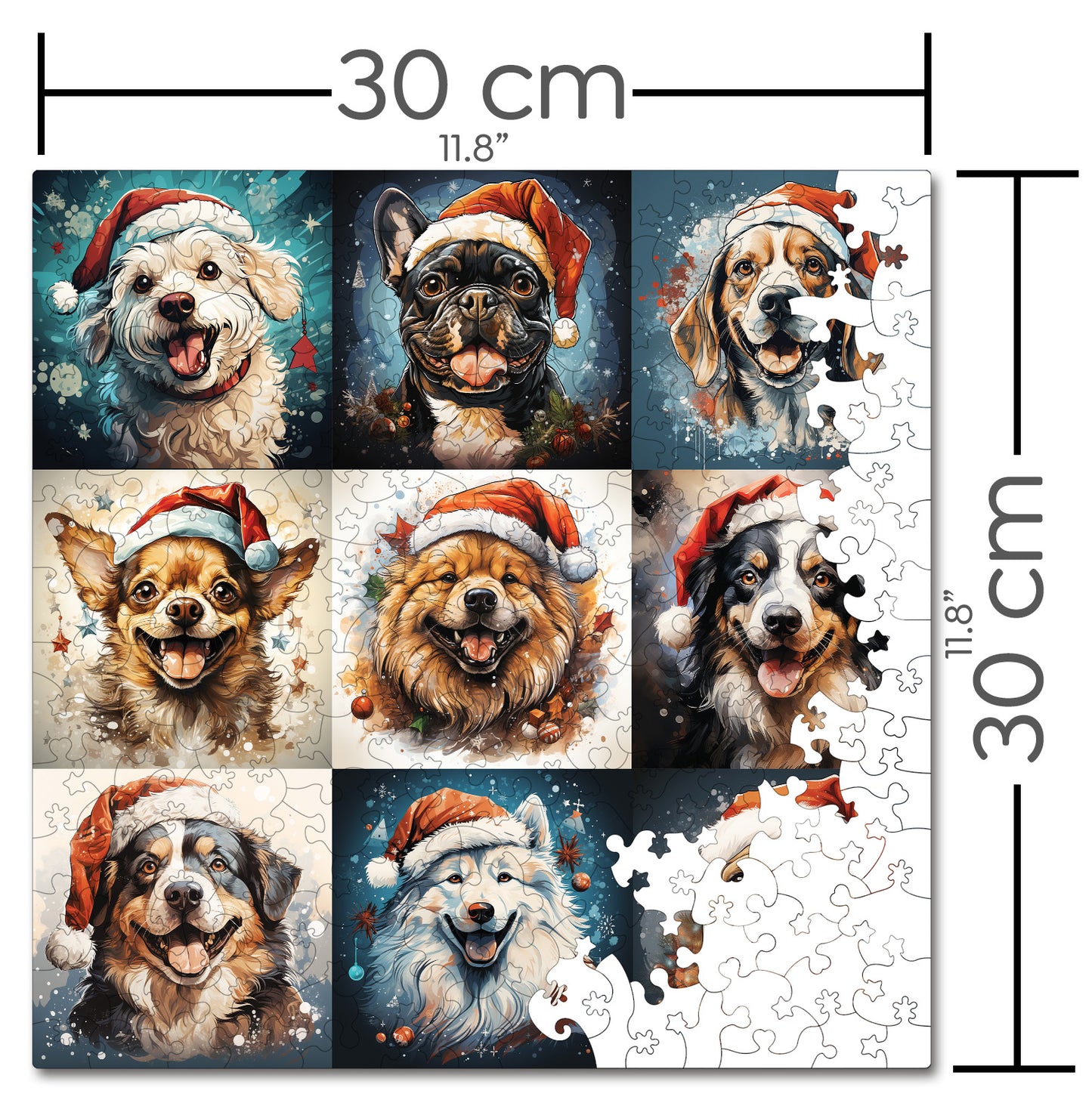 Puzzle cu Animale - Christmas Dog 1 - 200 piese - 30 x 30 cm