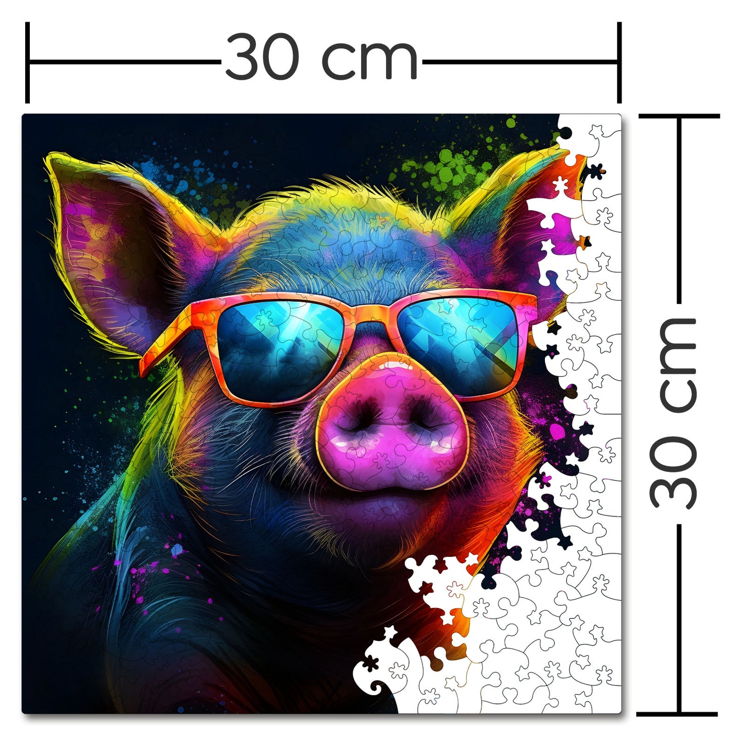 Puzzle cu Animale - Cool Pig - 200 piese - 30 x 30 cm