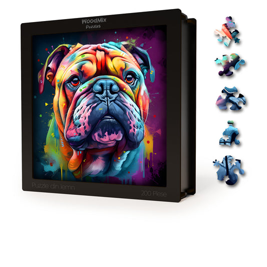 Puzzle cu Animale - Bulldog - 200 piese - 30 x 30 cm