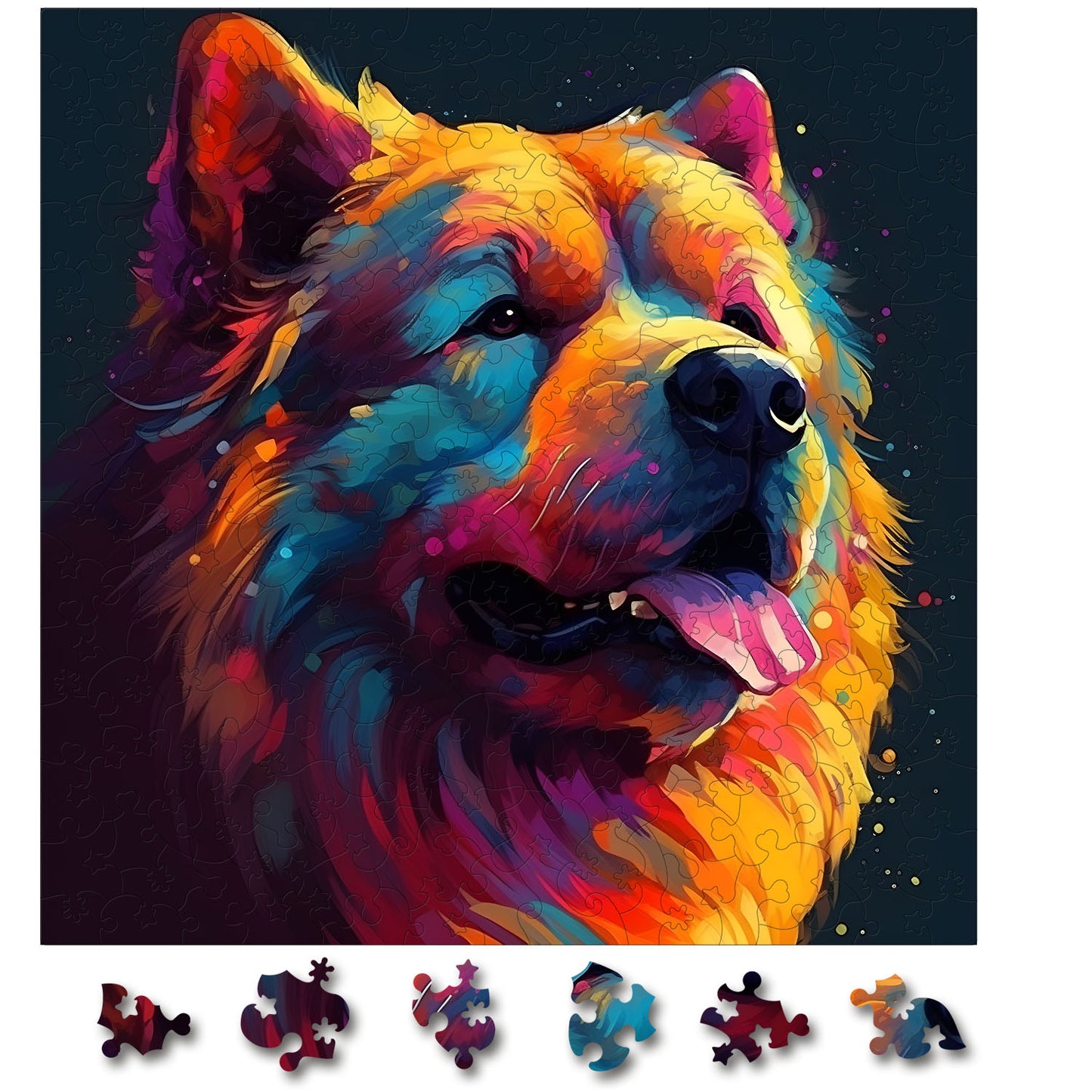 Puzzle cu Animale - Colorful Chow Chow - 200 piese - 30 x 30 cm