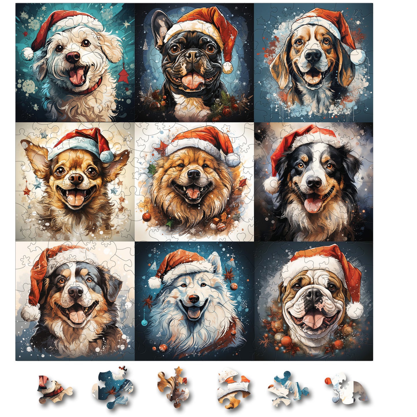 Puzzle cu Animale - Christmas Dog 1 - 200 piese - 30 x 30 cm