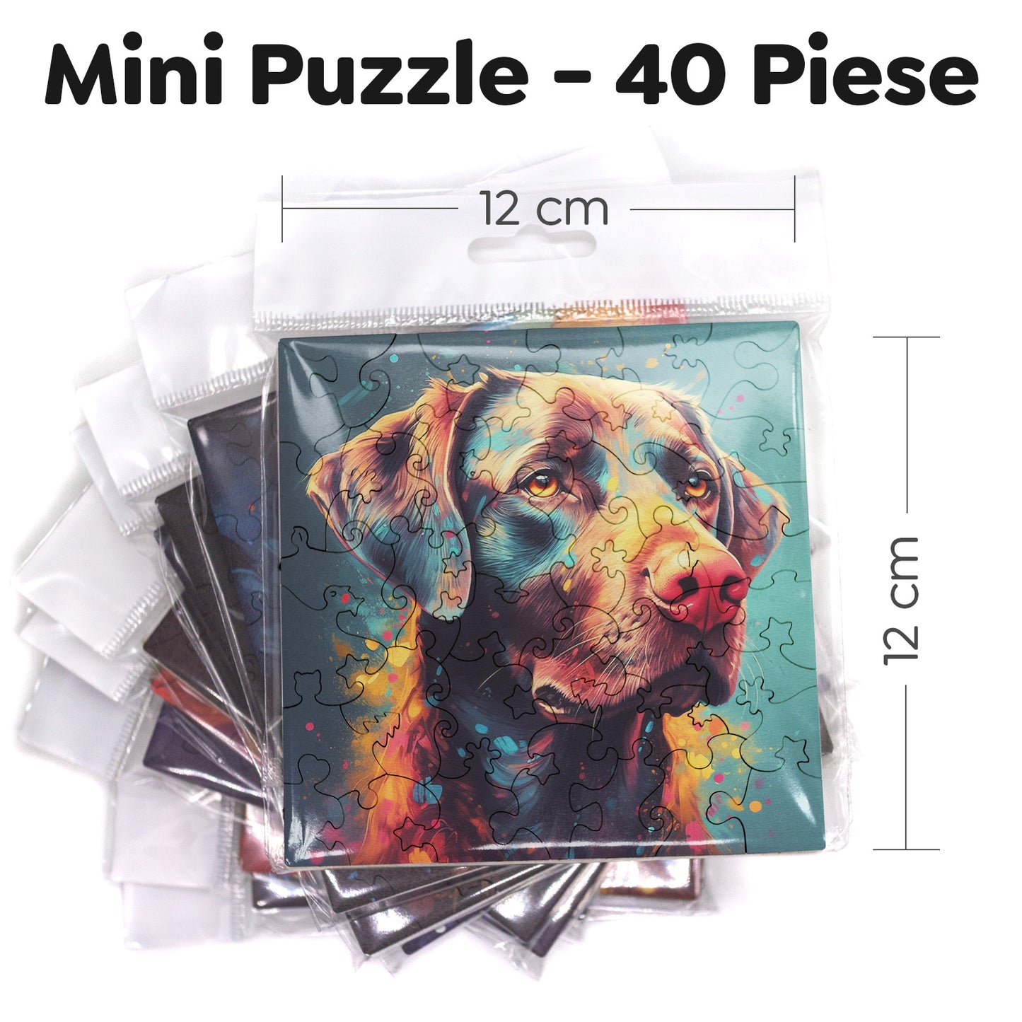 Puzzle cu Caini - Colorful Labrador