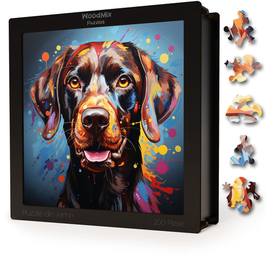 Puzzle cu Animale - Caini - German Shorthaired Pointers 1 - 200 piese - 30 x 30 cm