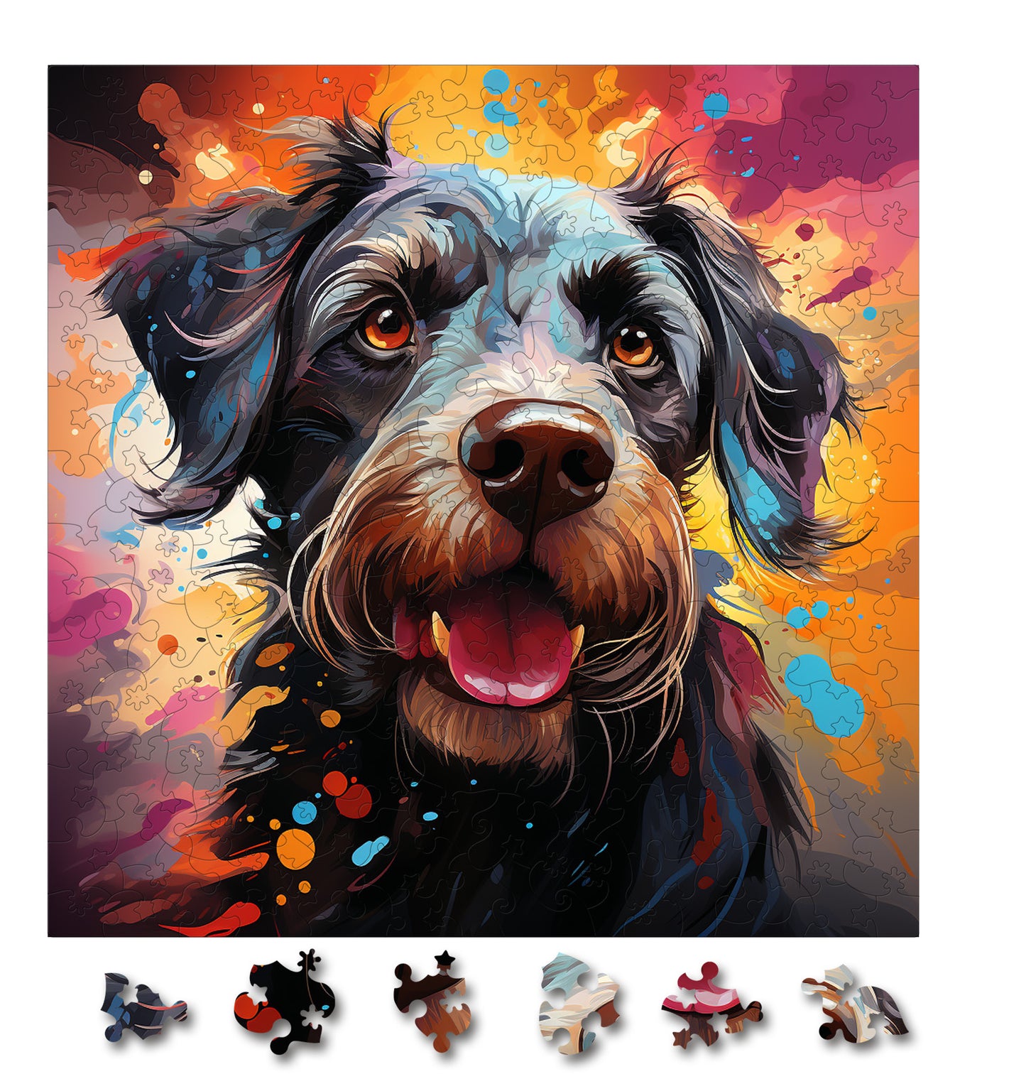 Puzzle cu Animale - Caini - German Wirehaired Pointer 1 - 200 piese - 30 x 30 cm
