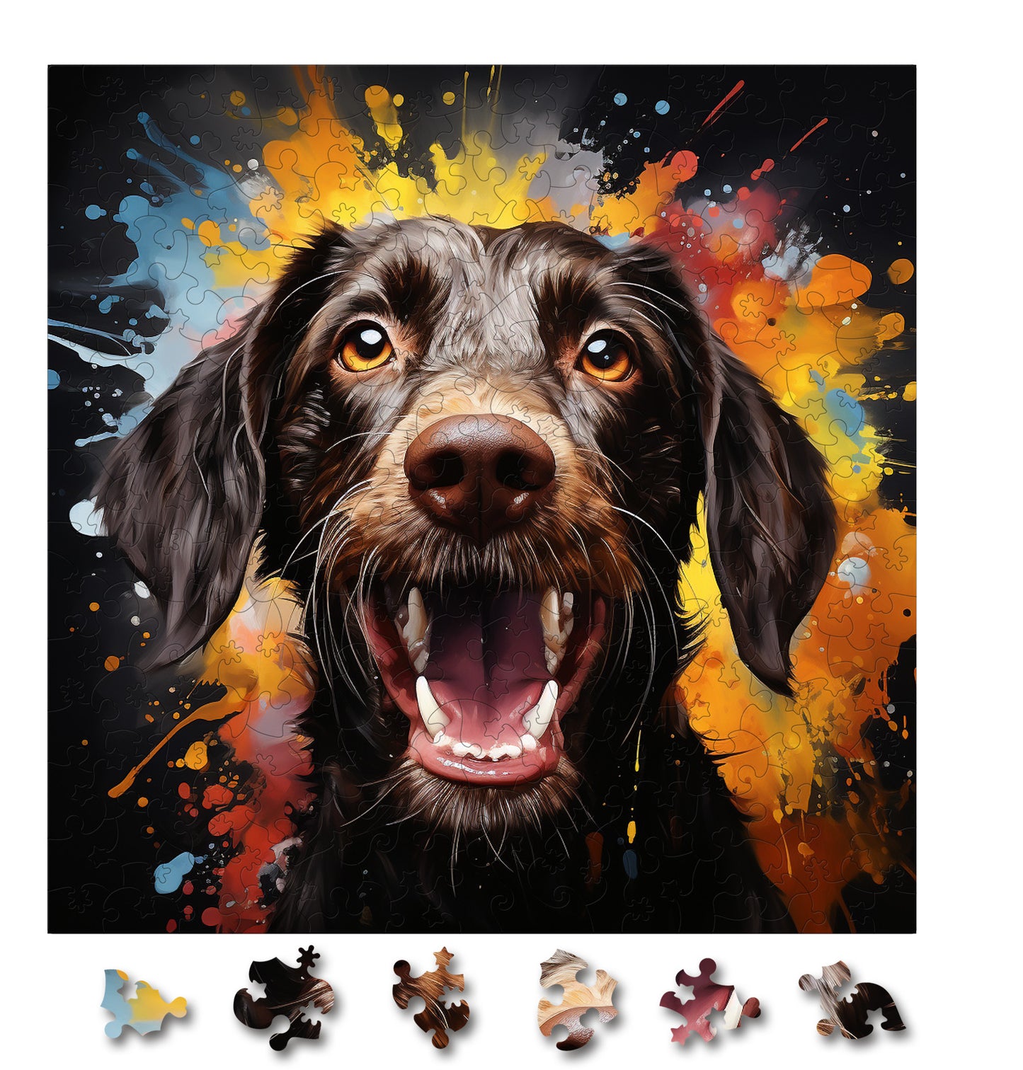 Puzzle cu Animale - Caini - German Wirehaired Pointer 2 - 200 piese - 30 x 30 cm