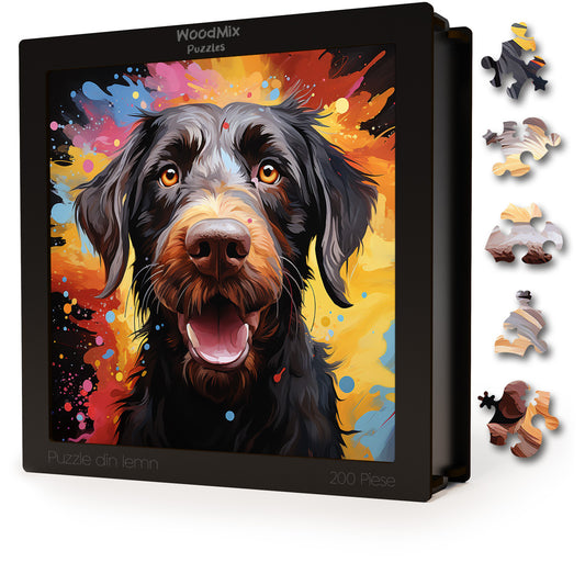 Puzzle cu Animale - Caini - German Wirehaired Pointer 4 - 200 piese - 30 x 30 cm