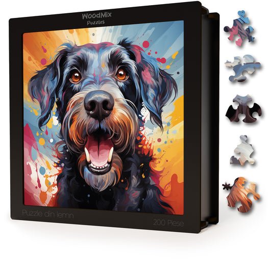 Puzzle cu Animale - Caini - Giant Schnauzer 1 - 200 piese - 30 x 30 cm