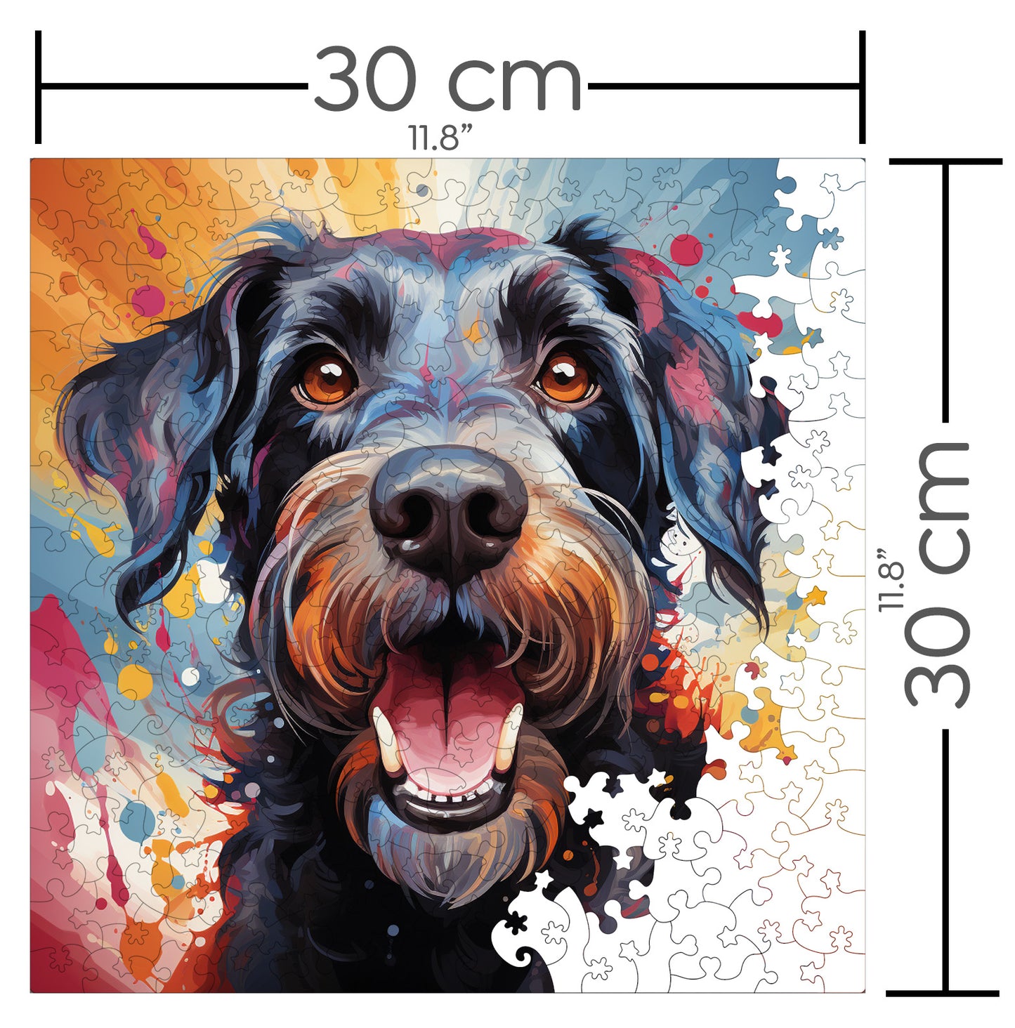 Puzzle cu Animale - Caini - Giant Schnauzer 1 - 200 piese - 30 x 30 cm