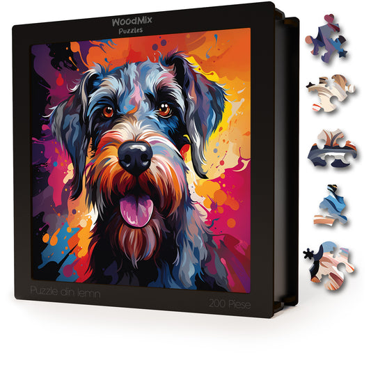 Puzzle cu Animale - Caini - Giant Schnauzer 3 - 200 piese - 30 x 30 cm