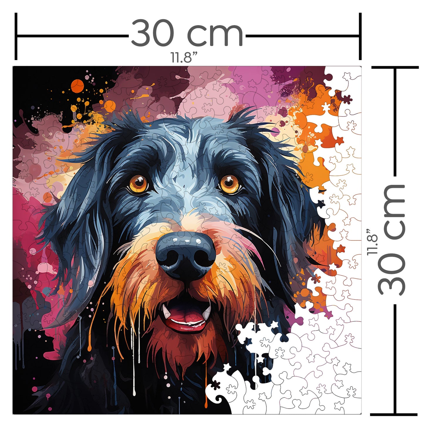 Puzzle cu Animale - Caini - Giant Schnauzer 4 - 200 piese - 30 x 30 cm