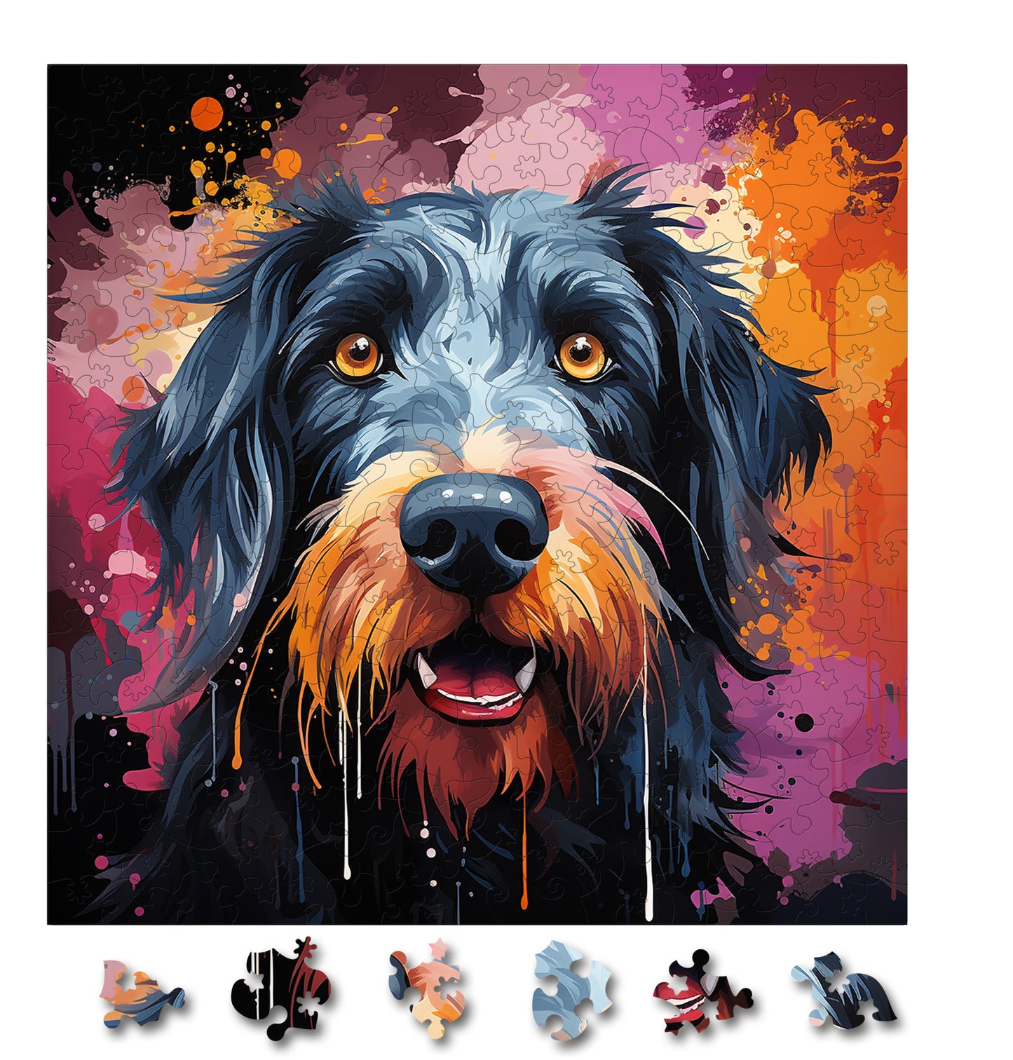 Puzzle cu Animale - Caini - Giant Schnauzer 4 - 200 piese - 30 x 30 cm