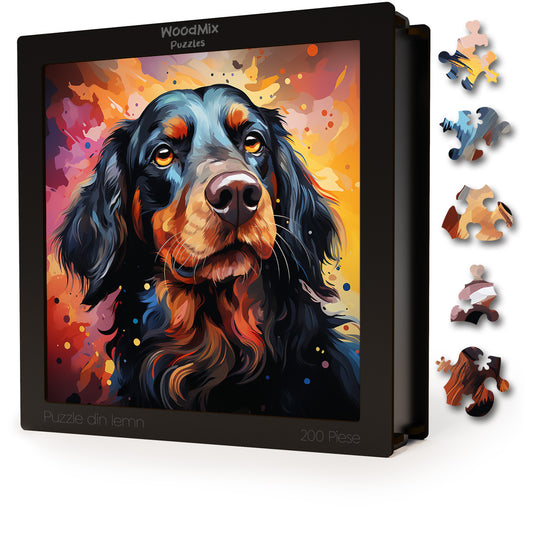 Puzzle cu Animale - Caini - Gordon Setter 1 - 200 piese - 30 x 30 cm