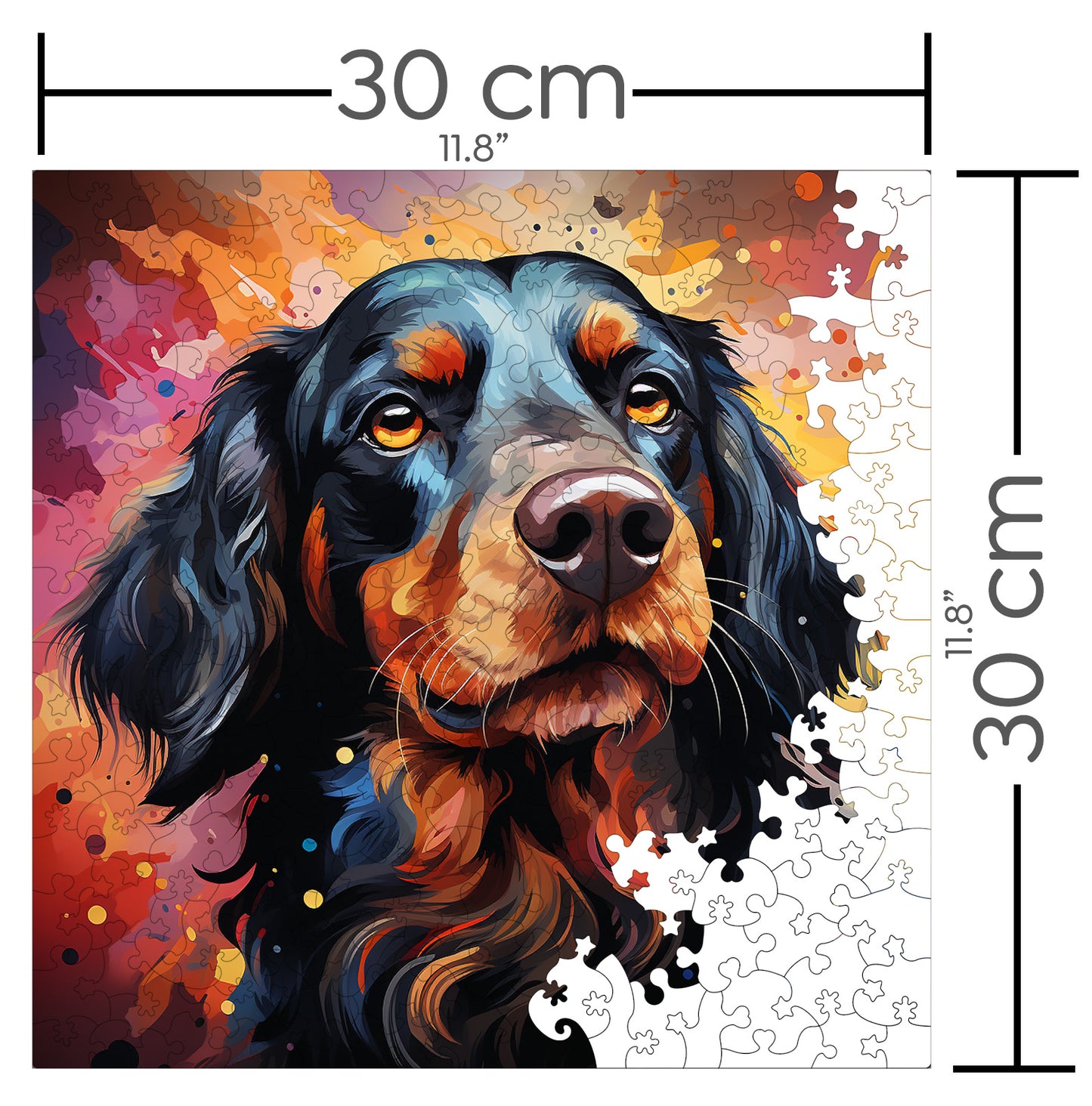 Puzzle cu Animale - Caini - Gordon Setter 1 - 200 piese - 30 x 30 cm