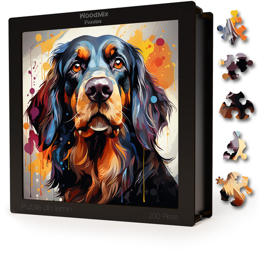 Puzzle cu Animale - Caini - Gordon Setter 3 - 200 piese - 30 x 30 cm