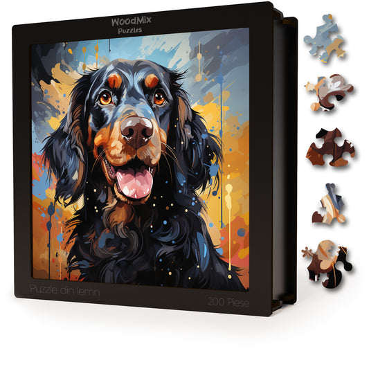 Puzzle cu Animale - Caini - Gordon Setter 4 - 200 piese - 30 x 30 cm