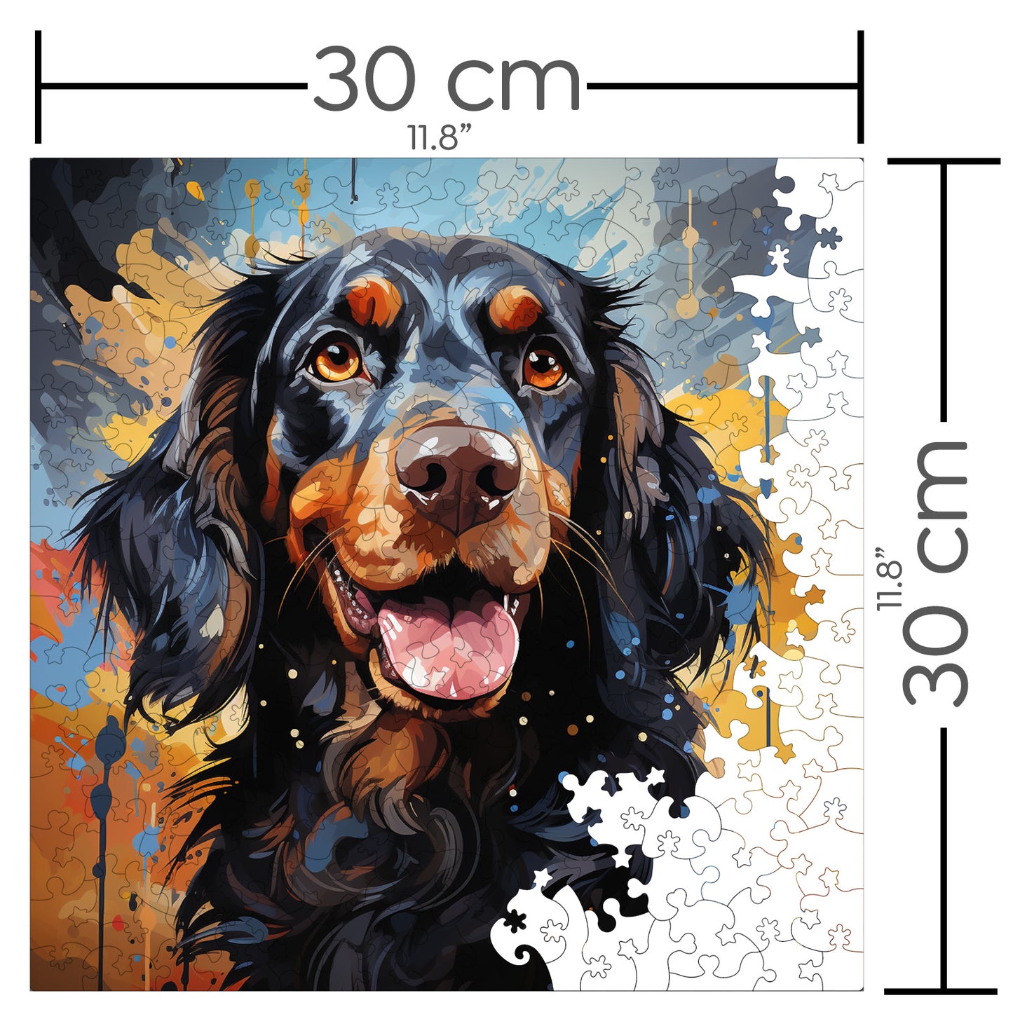 Puzzle cu Animale - Caini - Gordon Setter 4 - 200 piese - 30 x 30 cm