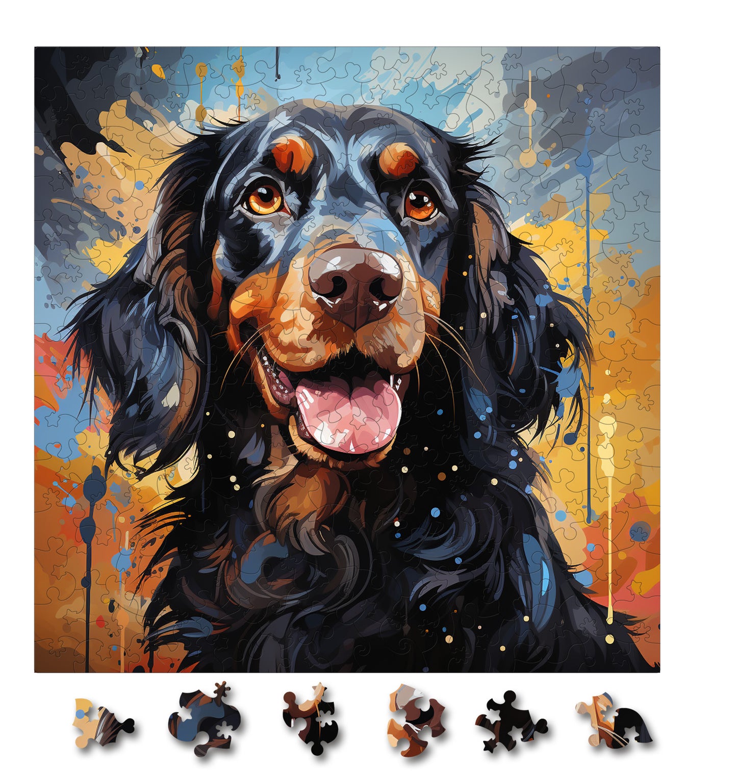 Puzzle cu Animale - Caini - Gordon Setter 4 - 200 piese - 30 x 30 cm