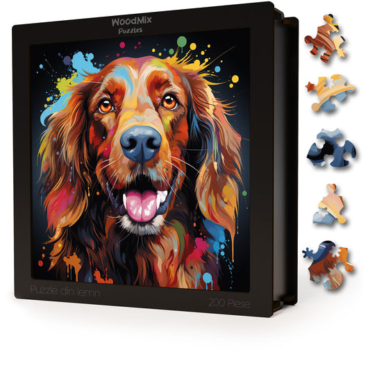 Puzzle cu Animale - Caini - Irish Setter 2 - 200 piese - 30 x 30 cm