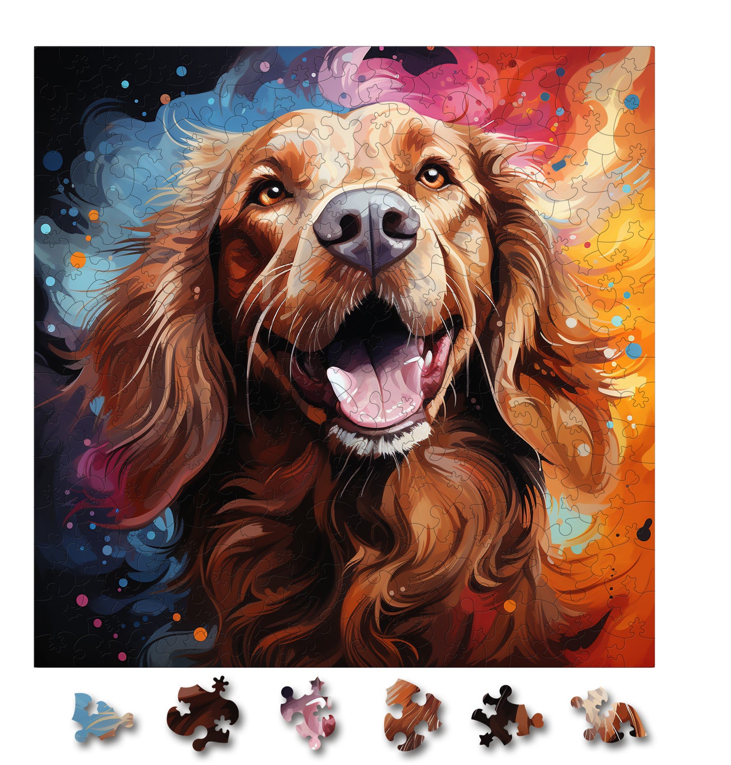 Puzzle cu Animale - Caini - Irish Setter 3 - 200 piese - 30 x 30 cm