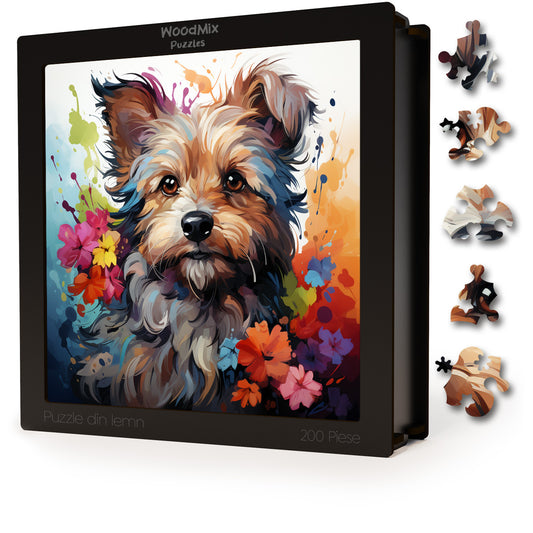 Puzzle cu Animale - Caini - Keeshonden 4 - 200 piese - 30 x 30 cm