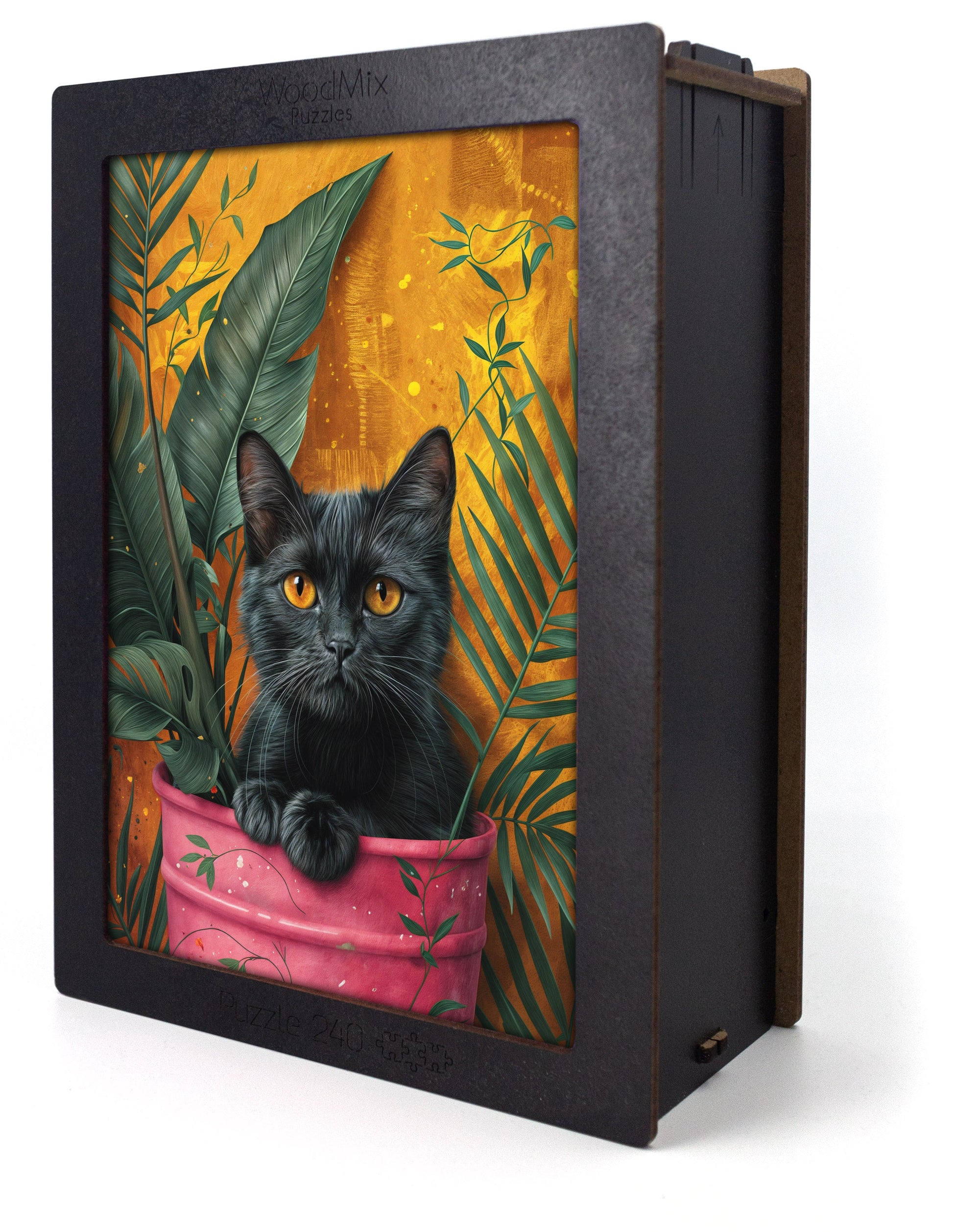 puzzle lemn
pisica neagra
jungla
plante tropicale
pisica in ghiveci
arta pisici
decor casa
cadou iubitori pisici
relaxare
joc logic
puzzle unic
natura
misterios
viu colorat
WoodMix Puzzles
puzzle 240
ochi portocalii
ghiveci roz
frunze palmier
urban jungle
animale
ilustratie
artistic
provocare
distractie
decoratiune perete
pasionati puzzle
pisicuta
art print
puzzle modern