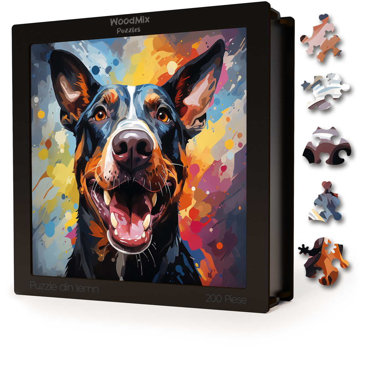 Puzzle cu Animale - Caini - Miniature Bull Terrier 1 - 200 piese - 30 x 30 cm