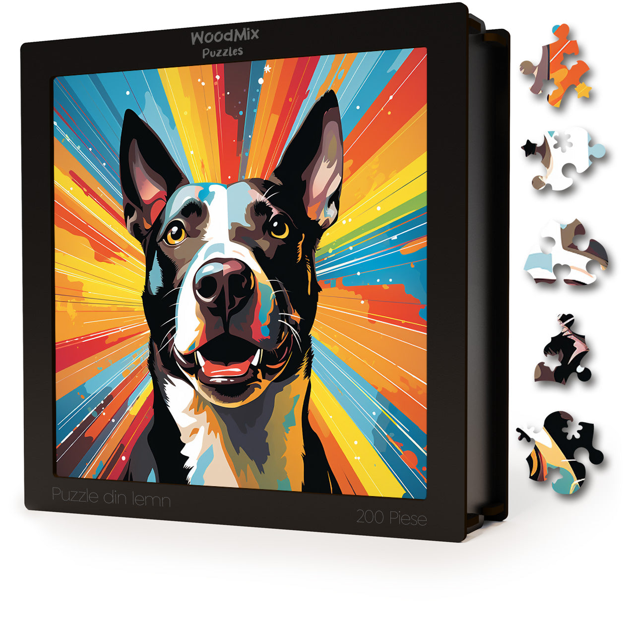 Puzzle cu Animale - Caini - Miniature Bull Terrier 2 - 200 piese - 30 x 30 cm