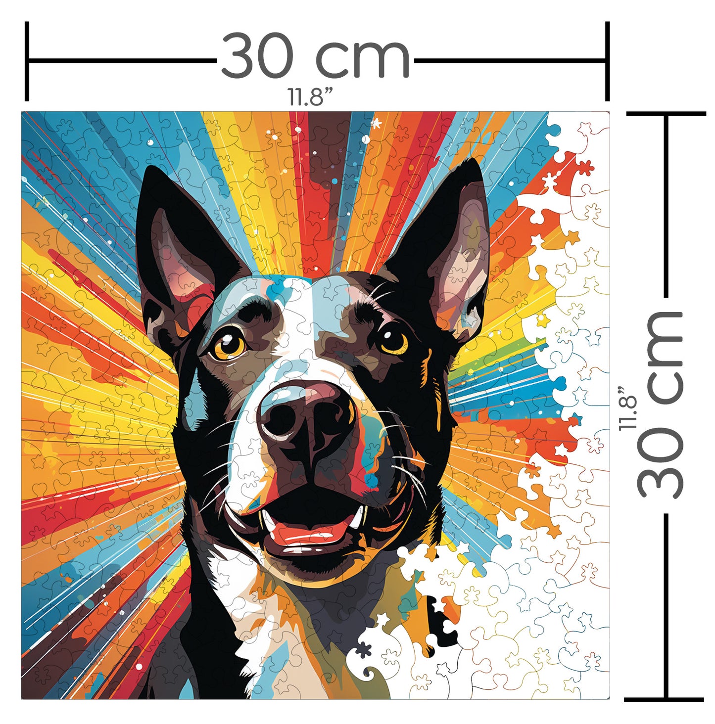 Puzzle cu Animale - Caini - Miniature Bull Terrier 2 - 200 piese - 30 x 30 cm