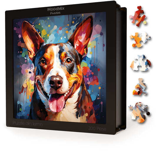 Puzzle cu Animale - Caini - Miniature Bull Terrier 3 - 200 piese - 30 x 30 cm