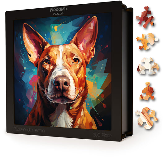 Puzzle cu Animale - Caini - Miniature Bull Terrier 4 - 200 piese - 30 x 30 cm