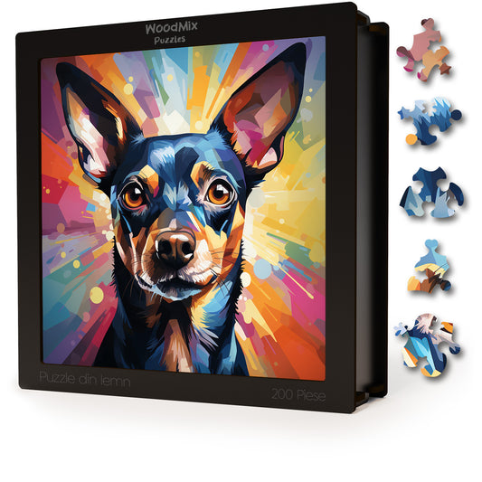 Puzzle cu Animale - Caini - Miniature Pinscher 3 - 200 piese - 30 x 30 cm