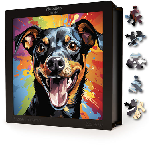 Puzzle cu Animale - Caini - Miniature Pinscher 1 - 200 piese - 30 x 30 cm