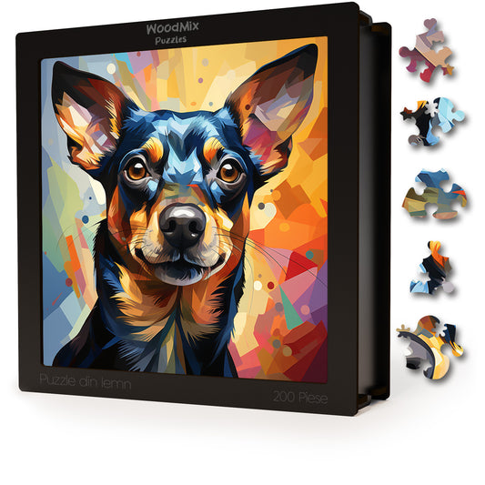 Puzzle cu Animale - Caini - Miniature Pinscher 4 - 200 piese - 30 x 30 cm