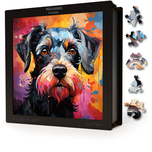 Puzzle cu Animale - Caini - Miniature Schnauzer 1 - 200 piese - 30 x 30 cm