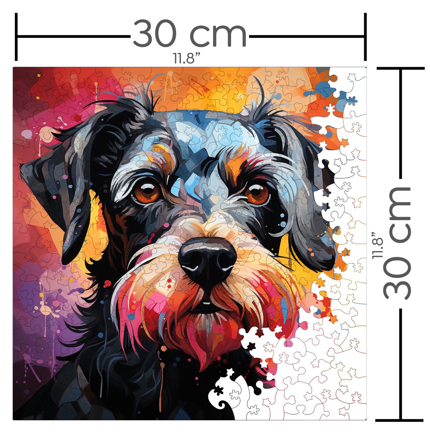 Puzzle cu Animale - Caini - Miniature Schnauzer 1 - 200 piese - 30 x 30 cm